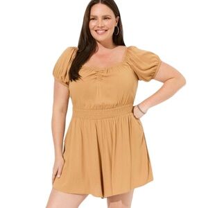Size 2: Torrid Rayon Slub Smocked Waist Romper